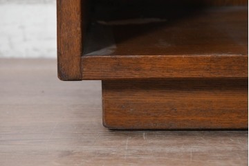和製アンティーク　昭和初期から昭和中期　木目が味わい深い引き出し付きサイドキャビネット　(R-091050)