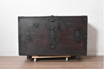 アジアンアンティーク　明治期　重厚な金具使いが目を引くバンダチ　(R-091056) 　
