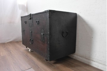 アジアンアンティーク　明治期　重厚な金具使いが目を引くバンダチ　(R-091056) 　