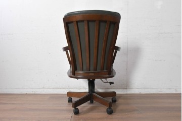 中古　美品　希少な廃番品　maruni(マルニ木工)　地中海ロイヤルシリーズ(ROYAL)　本革　デスクチェア　定価約23万円　(R-091058)
