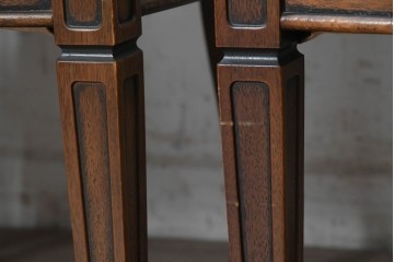 中古　美品　希少な廃番品　maruni(マルニ木工)　地中海ロイヤルシリーズ(ROYAL)　本革　木製脚がクラシカルなキャスター付きダイニングチェア4脚セット　定価(4脚合計)約68万円　(R-091059)