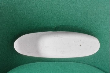 和製ヴィンテージ　レトロなフォルムが目を引くグリーンの回転椅子　(R-091061)