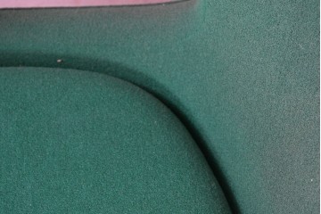 和製ヴィンテージ　レトロなフォルムが目を引くグリーンの回転椅子　(R-091061)