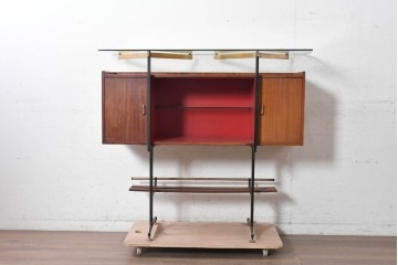 イタリアヴィンテージ　1950年から1960年頃　楽器モチーフが目を引くカウンターテーブルとチェア2脚セット　(R-091066)
