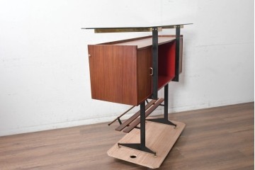 イタリアヴィンテージ　1950年から1960年頃　楽器モチーフが目を引くカウンターテーブルとチェア2脚セット　(R-091066)