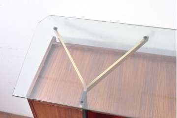 イタリアヴィンテージ　1950年から1960年頃　楽器モチーフが目を引くカウンターテーブルとチェア2脚セット　(R-091066)