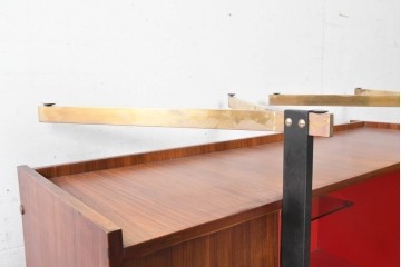 イタリアヴィンテージ　1950年から1960年頃　楽器モチーフが目を引くカウンターテーブルとチェア2脚セット　(R-091066)