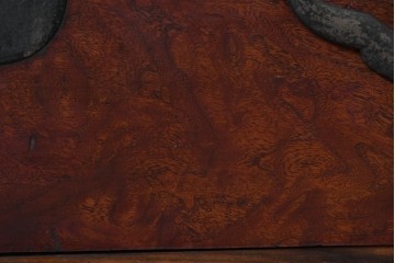 和製アンティーク　明治期　上手物　前面欅(ケヤキ)材・縁黒柿材　立派な金具を備えた重厚なローチェスト　(R-091077)