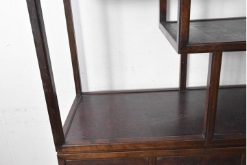 中古　美品　高島屋デパート取り扱い　民芸デザイン　互い違いの棚が個性的な朝鮮棚　定価約80万円　(R-091083)