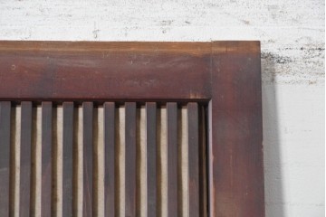 アンティーク建具　大正から昭和初期　昭和型板ガラス「ばら」を取り入れた裏障子付き引き戸1枚　(R-091095)