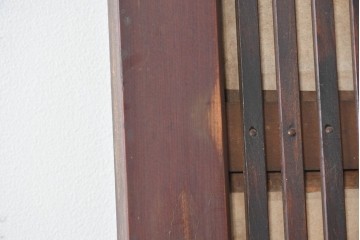 アンティーク建具　大正から昭和初期　昭和型板ガラス「ばら」を取り入れた裏障子付き引き戸1枚　(R-091095)
