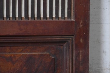 アンティーク建具　大正から昭和初期　昭和型板ガラス「ばら」を取り入れた裏障子付き引き戸1枚　(R-091095)