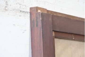 アンティーク建具　大正から昭和初期　昭和型板ガラス「ばら」を取り入れた裏障子付き引き戸1枚　(R-091095)