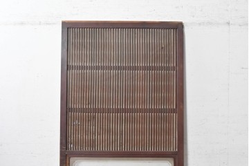 アンティーク建具　大正から昭和初期　木瓜ガラスと裏障子を備えたレトロな引き戸1枚　(R-091096)