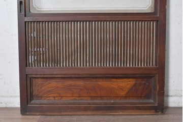 アンティーク建具　大正から昭和初期　木瓜ガラスと裏障子を備えたレトロな引き戸1枚　(R-091096)