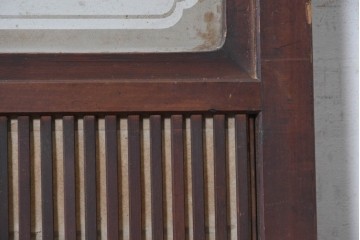 アンティーク建具　大正から昭和初期　木瓜ガラスと裏障子を備えたレトロな引き戸1枚　(R-091096)