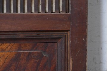 アンティーク建具　大正から昭和初期　木瓜ガラスと裏障子を備えたレトロな引き戸1枚　(R-091096)