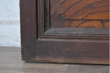 アンティーク建具　大正から昭和初期　木瓜ガラスと裏障子を備えたレトロな引き戸1枚　(R-091096)
