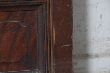 アンティーク建具　大正から昭和初期　木瓜ガラスと裏障子を備えたレトロな引き戸1枚　(R-091096)