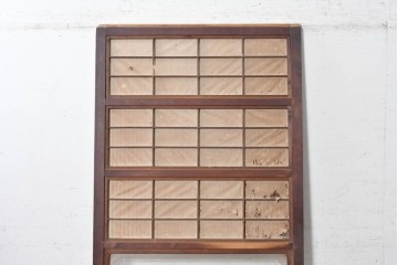 アンティーク建具　大正から昭和初期　木瓜ガラスと裏障子を備えたレトロな引き戸1枚　(R-091096)