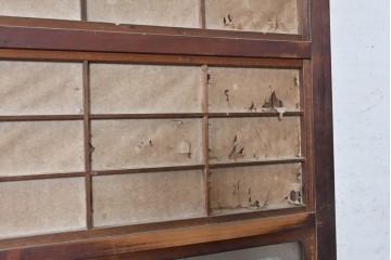 アンティーク建具　大正から昭和初期　木瓜ガラスと裏障子を備えたレトロな引き戸1枚　(R-091096)