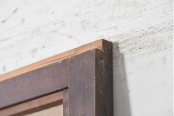 アンティーク建具　大正から昭和初期　木瓜ガラスと裏障子を備えたレトロな引き戸1枚　(R-091096)