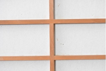 アンティーク建具　昭和初期　細身の縦桟が連なる裏障子付き格子戸2枚セット　(R-091097)
