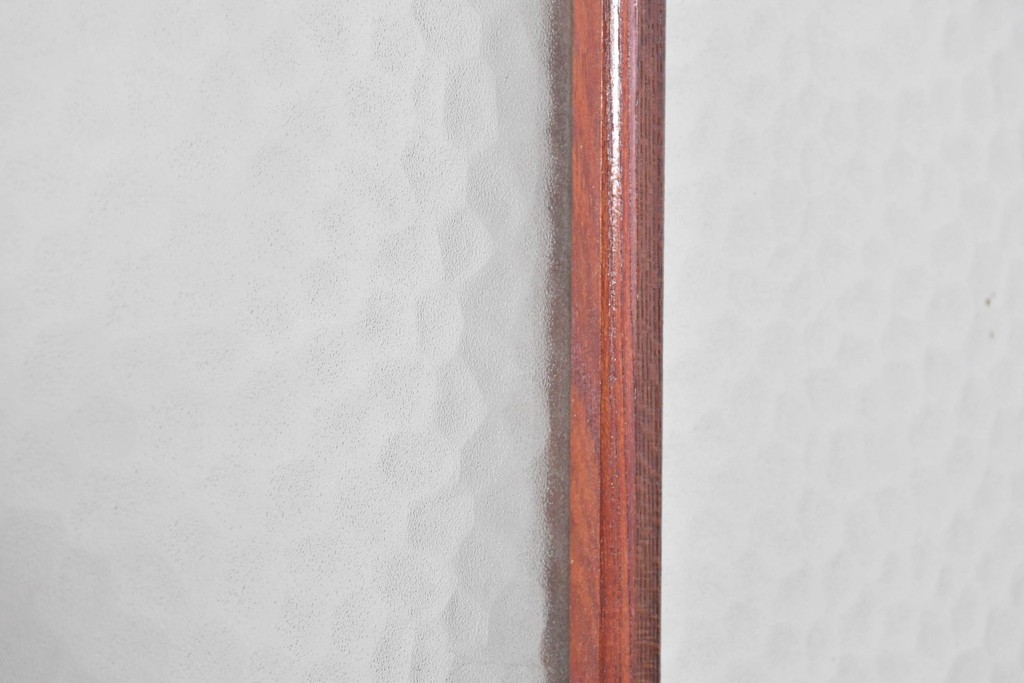 アンティーク建具　昭和初期から昭和中期　最高級!!　総欅(ケヤキ)材　2種類のプレスガラスを楽しめるガラス戸2枚セット　(R-091102)