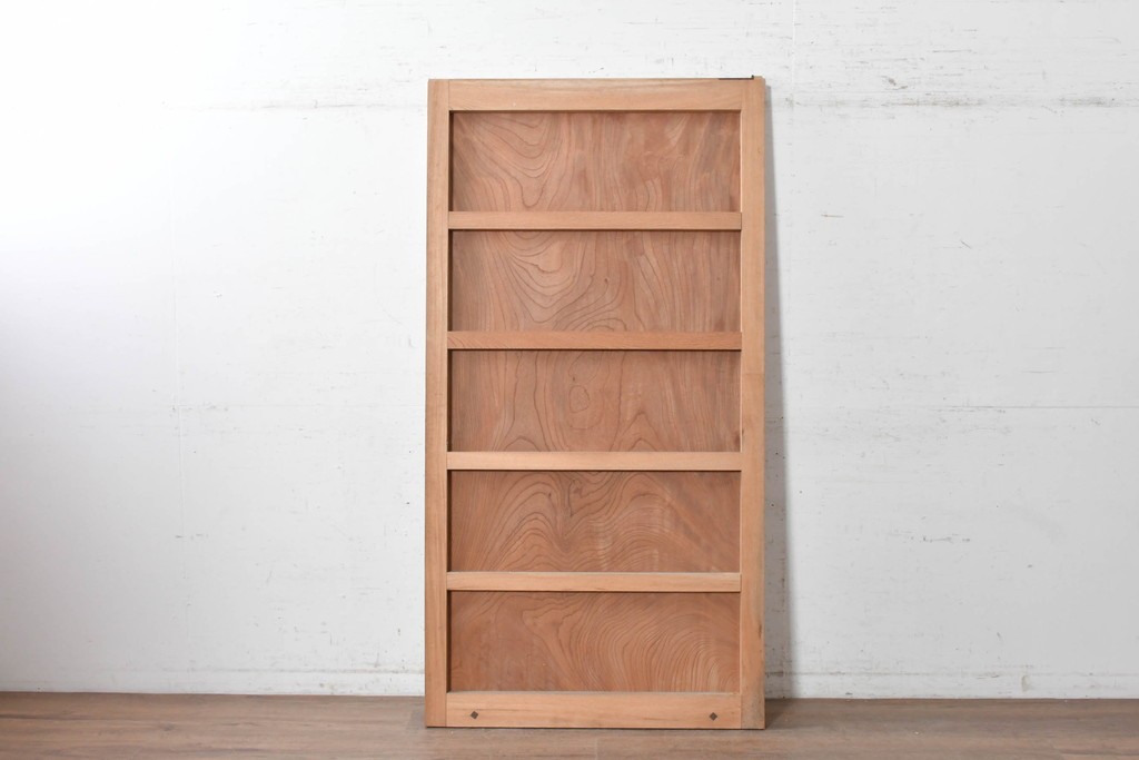ヴィンテージ建具　美品　昭和中期から昭和後期　総欅(ケヤキ)材　杢目の良い一枚板を使った厚みのある引き戸1枚　(R-091103)