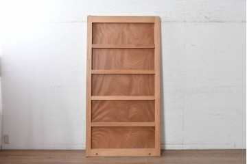 ヴィンテージ建具　美品　昭和中期から昭和後期　総欅(ケヤキ)材　杢目の良い一枚板を使った厚みのある引き戸1枚　(R-091104)