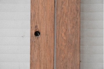 ヴィンテージ建具　昭和後期　銀モールガラス入りのレトロな窓2枚セット　(R-091109)