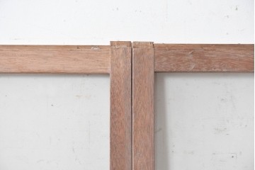 ヴィンテージ建具　昭和後期　銀モールガラス入りのレトロな窓2枚セット　(R-091109)