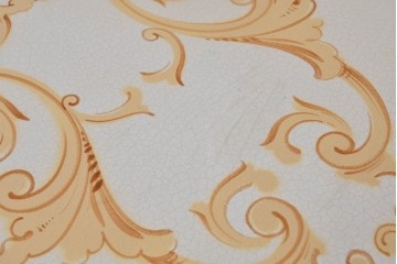 中古　イタリア高級家具　SILIK(シリック)　特大!!　花絵と華やかな装飾が目を引くダイニングテーブル　定価約200万円　(R-091114)