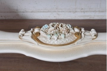 中古　イタリア高級家具　SILIK(シリック)　特大!!　花絵と華やかな装飾が目を引くダイニングテーブル　定価約200万円　(R-091114)