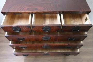 中古　美品　岩谷堂箪笥　雫月(しずく)3号　人気のあられ金具が映える整理箪笥　(R-091116)