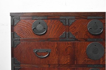 中古　美品　岩谷堂箪笥　雫月(しずく)3号　人気のあられ金具が映える整理箪笥　(R-091116)