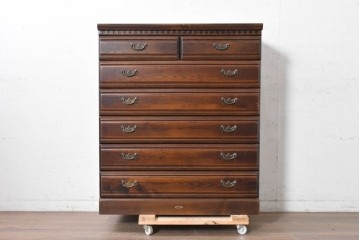 中古　美品　静岡老舗家具メーカー　IDF太田長　アトランタ(ATLANTA)　ブナ材・ナラ材を用いた6段チェスト　(R-091117)
