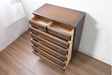 中古　美品　静岡老舗家具メーカー　IDF太田長　アトランタ(ATLANTA)　ブナ材・ナラ材を用いた6段チェスト　(R-091117)