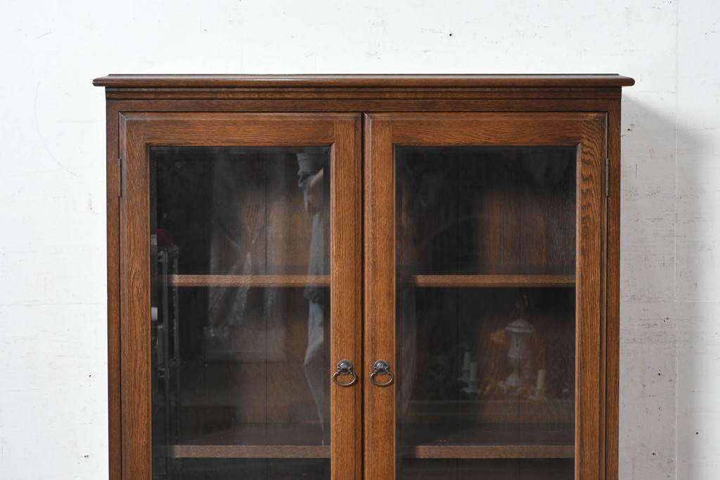 中古　横浜クラシック家具　ノックオンウッド(knockonwood)　オーク材　端正な佇まいのブックケース　(R-091118)