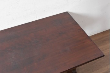 中古　松本民芸家具　C型食卓　端正な直線構成のダイニングテーブル　定価約52万円　(R-091135)
