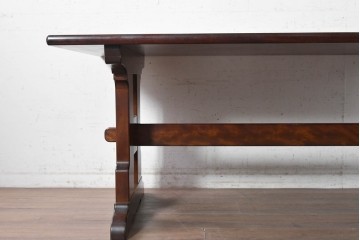 中古　松本民芸家具　C型食卓　端正な直線構成のダイニングテーブル　定価約52万円　(R-091135)