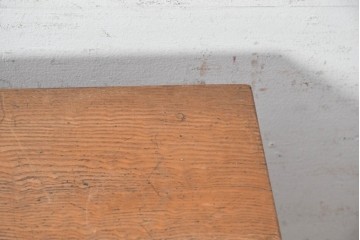 和製アンティーク　昭和初期から昭和中期　特注　逸品　職人手作り工芸家具　タモ材　玉杢　玉杢が美しい8杯の引き出しを備えた片袖机　(R-091138)