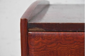 和製アンティーク　大正期　漆塗り　栗材　味わい深い木目が魅力の文机　(R-091140)