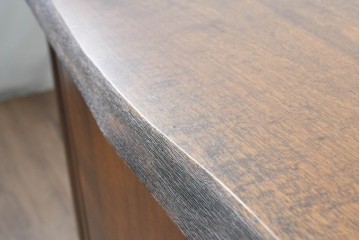 中古　美品　職人手作り　丸形の引手が特徴の和モダンなサイドボード　定価約26万円　(R-091166)