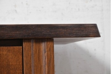 中古　美品　職人手作り　丸形の引手が特徴の和モダンなサイドボード　定価約26万円　(R-091166)
