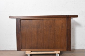 中古　美品　職人手作り　丸形の引手が特徴の和モダンなサイドボード　定価約26万円　(R-091166)