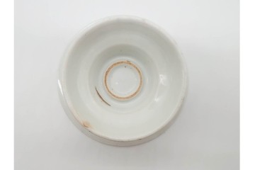 江戸期　古伊万里　1点に在銘(太明成化年製)　松竹梅文・宝珠飛龍文　盃洗・蓋付き茶碗・中皿2点の染付和食器セット　(R-091174)