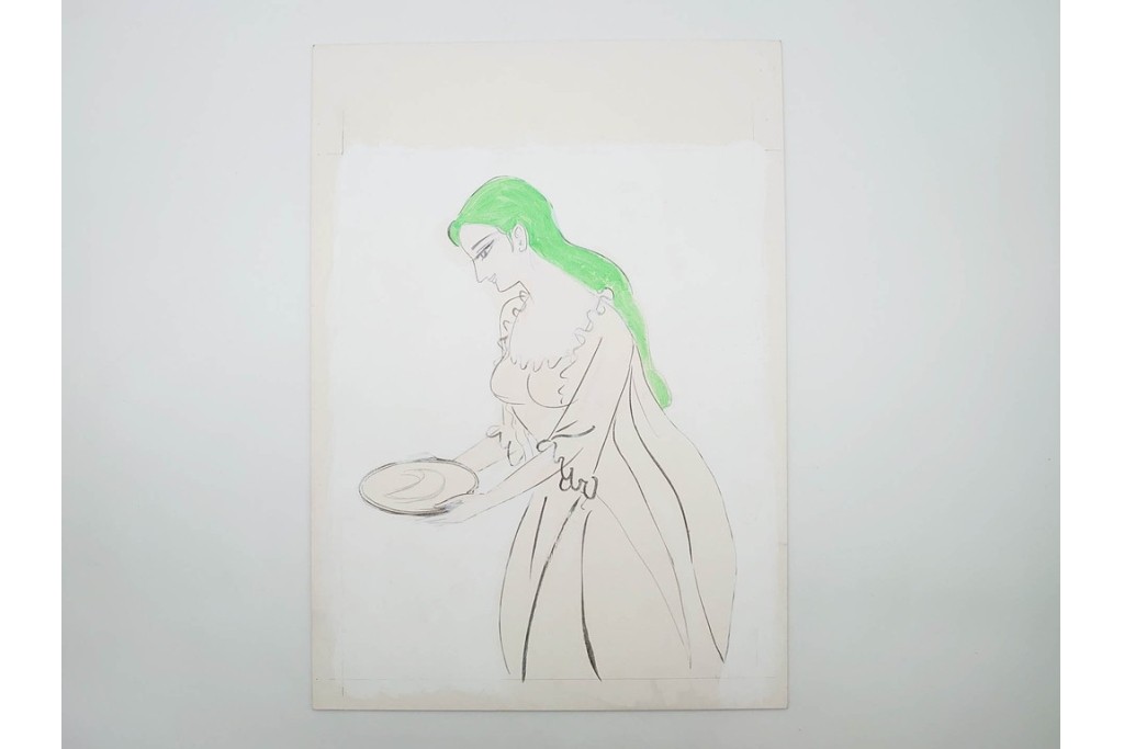 真作　小島功　肉筆　艶やかな女性たちを描いた水彩画など9枚セット　(R-091177)