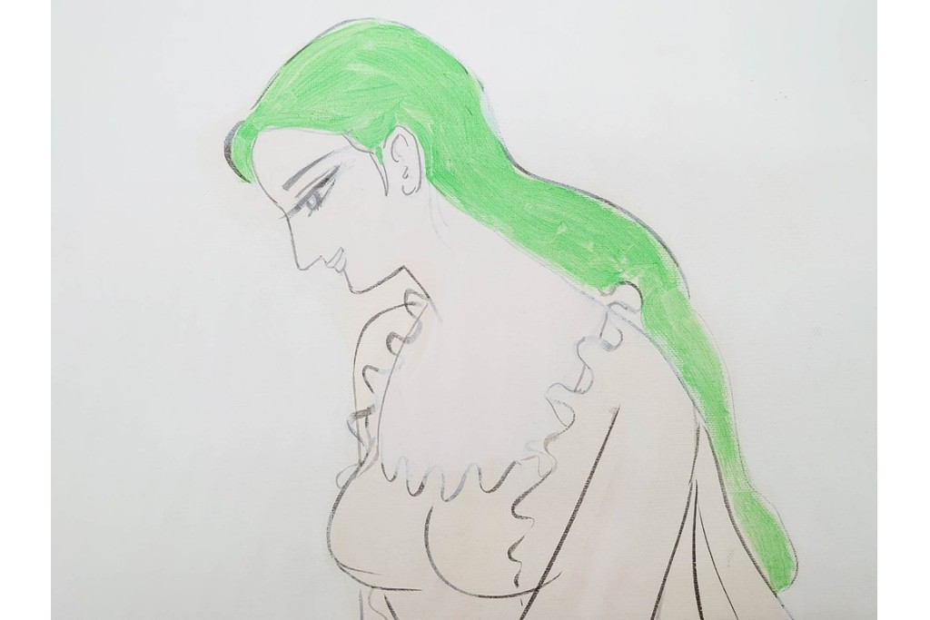 真作　小島功　肉筆　艶やかな女性たちを描いた水彩画など9枚セット　(R-091177)