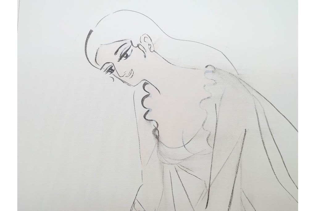 真作　小島功　肉筆　艶やかな女性たちを描いた水彩画など9枚セット　(R-091177)